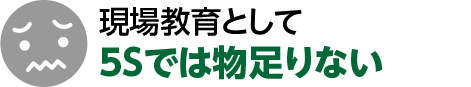 現場教育として

5Sでは物足りない