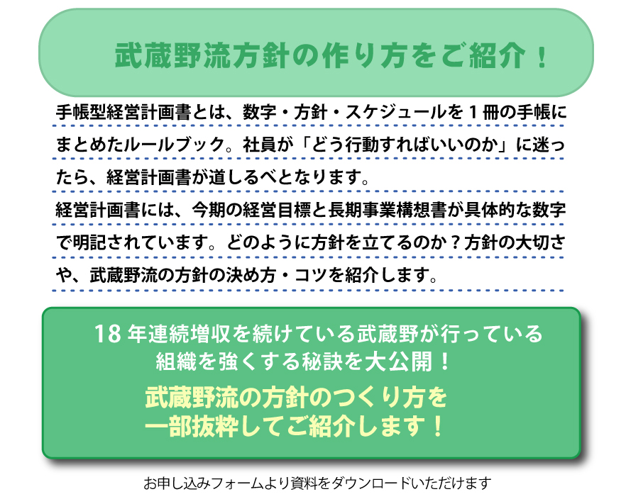 武蔵野流方針のつくり方をご紹介！